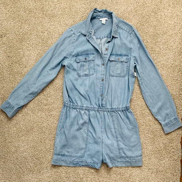 Daily/Ritual Other - Blue denim shorts jumpsuit